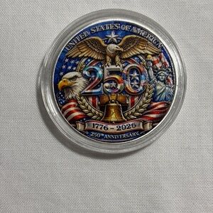250th Anniversary Commemorative Medallion - Patriotic Red Blue Gold